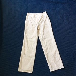 Talbots Light, loose-leg / wide leg creme/ivory linen pants - size 6